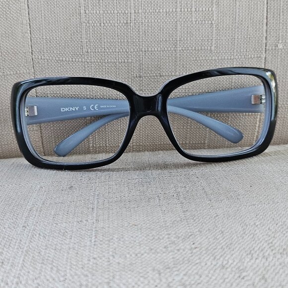 Dkny Accessories - DKNY Oversized Black Square Glasses W Milky Baby Blue Interior Eyeglasses